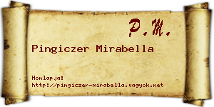 Pingiczer Mirabella névjegykártya